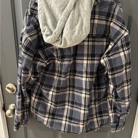 American Eagle Men’s Plaid Hooded Flannel - shirt jacket - Medium - Picture 2 of 4